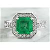 Image 1 : 2.85 CTW Emerald 18K White Gold Diamond Ring