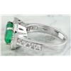Image 4 : 2.85 CTW Emerald 18K White Gold Diamond Ring