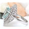 Image 3 : 7.18 CTW Natural Aquamarine 18K Solid White Gold Diamond Ring