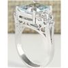Image 3 : 3.40 CTW Natural Aquamarine And Diamond Ring In 14k Solid White Gold