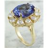 Image 4 : 14.70 CTW Tanzanite 18K Yellow Gold Diamond Ring