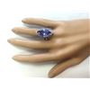 Image 4 : 8.80 CTW Natural Blue Tanzanite And Diamond Ring 14K Solid White Gold