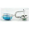 Image 3 : 10.65 CTW Turquoise Emerald 18K White Gold Diamond Earrimgs