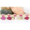 Image 2 : 9.50 CTW Natural Ruby 18K Solid Yellow Gold Diamond Bracelet