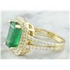 Image 3 : 4.42 CTW Emerald 18K Yellow Gold Diamond Ring