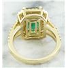 Image 4 : 4.42 CTW Emerald 18K Yellow Gold Diamond Ring