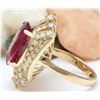 Image 3 : 8.33 CTW Natural Tourmaline 18K Solid Yellow Gold Diamond Ring