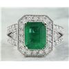 Image 1 : 3.92 CTW Emerald 14K White Gold Diamond Ring