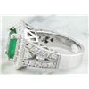 Image 5 : 3.92 CTW Emerald 14K White Gold Diamond Ring