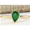 Image 1 : 0.40 CTW Natural Emerald Ring In 14k Yellow Gold