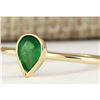 Image 2 : 0.40 CTW Natural Emerald Ring In 14k Yellow Gold