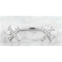 0.10 CTW Diamond 14K Rose Gold Double X Open Front Ring