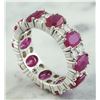 Image 3 : 7.50 CTW Ruby 18K White Gold Diamond Eternity Ring