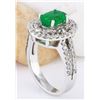 Image 4 : 1.73 CTW Natural Emerald 14K Solid White Gold Diamond Ring