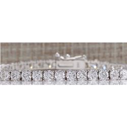 6.85CTW Natural Diamond Bracelet In 18K Solid White Gold