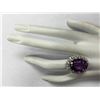 Image 4 : 15.83 CTW Natural Amethyst And Diamond Ring In 18K Solid White Gold
