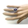 Image 4 : 10.50 CTW Natural Blue Tanzanite And Diamond Ring 18K Solid Yellow Gold