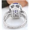 Image 4 : 5.11 CTW Natural Tanzanite 14K Solid White Gold Diamond Ring
