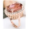 Image 5 : 16.60 CTW Natural Morganite 18K Solid Rose Gold Diamond Ring