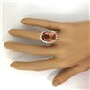 Image 6 : 16.60 CTW Natural Morganite 18K Solid Rose Gold Diamond Ring