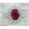 Image 1 : 3.20 CTW Ruby 18K White Gold Diamond Ring