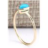 Image 3 : 0.40 CTW Natural Turquoise Ring In 18K Yellow Gold