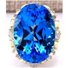 Image 1 : 30.50 CTW Natural Topaz 14K Solid Yellow Gold Diamond Ring