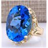 Image 2 : 30.50 CTW Natural Topaz 14K Solid Yellow Gold Diamond Ring