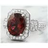 Image 2 : 6.00 CTW Tourmaline 18K White Gold Diamond Ring