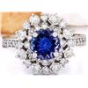 Image 1 : 2.50 CTW Natural Tanzanite 14K Solid White Gold Diamond Ring