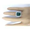 Image 5 : 5.82 CTW Natural Emerald 18K Solid White Gold Diamond Ring