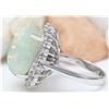 Image 3 : 14.41 CTW Natural Opal 14K Solid White Gold Diamond Ring