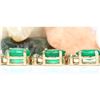 Image 4 : 27.98 CTW Natural Emerald 18K Solid Yellow Gold Diamond Bracelet