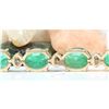 Image 5 : 27.98 CTW Natural Emerald 18K Solid Yellow Gold Diamond Bracelet