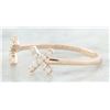 Image 2 : 0.10 CTW Diamond 18K Rose Gold Double X Open Front Ring