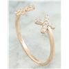 Image 3 : 0.10 CTW Diamond 18K Rose Gold Double X Open Front Ring