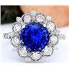Image 1 : 5.18 CTW Natural Tanzanite 18K Solid White Gold Diamond Ring