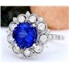 Image 2 : 5.18 CTW Natural Tanzanite 18K Solid White Gold Diamond Ring