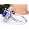 Image 3 : 5.18 CTW Natural Tanzanite 18K Solid White Gold Diamond Ring