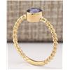Image 3 : 1.00 CTW Natural Blue Tanzanite Ring 14k Solid Yellow Gold