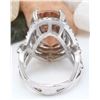 Image 4 : 14.10 CTW Natural Morganite 18K Solid White Gold Diamond Ring