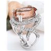 Image 5 : 14.10 CTW Natural Morganite 18K Solid White Gold Diamond Ring