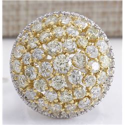 7.10CTW Natural Diamond Ring In 18K Solid White Gold