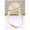 Image 3 : 5.27 CTW Natural Opal And Diamond Ring In 14k Yellow Gold