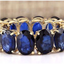 11.20 CTW Natural Sapphire Ring In 14k Yellow Gold