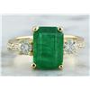 Image 1 : 4.50 CTW Emerald 18K Yellow Gold Diamond Ring