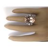 Image 5 : 12.56 CTW Natural Morganite 18K Solid White Gold Diamond Ring
