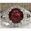 Image 1 : 4.35 CTW Natural Pink Tourmaline And Diamond Ring 18K Solid White Gold