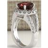Image 3 : 4.35 CTW Natural Pink Tourmaline And Diamond Ring 18K Solid White Gold