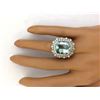 Image 5 : 11.71 CTW Natural Aquamarine 18K Solid White Gold Diamond Ring